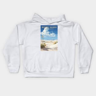 White Sands National Park Travel Poster Kids Hoodie